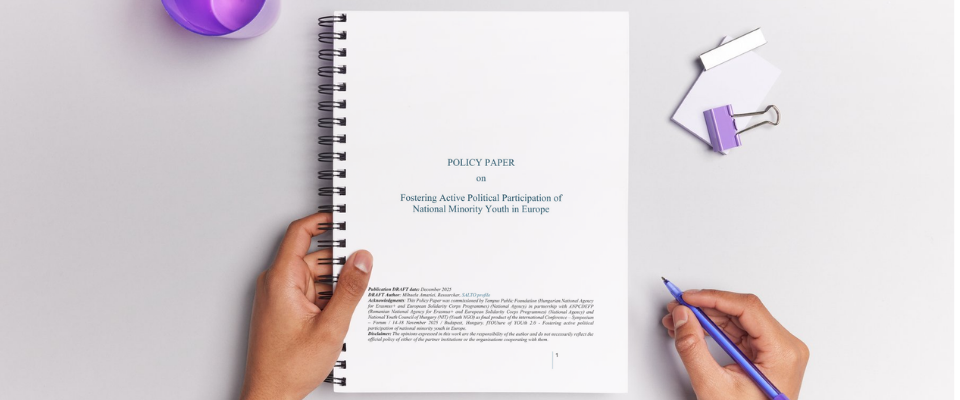 Ajánló grafika a fYOUture of YOUth 2.0 - Középpontban a nemzetiségi fiatalok részvétele című tartalomhoz.